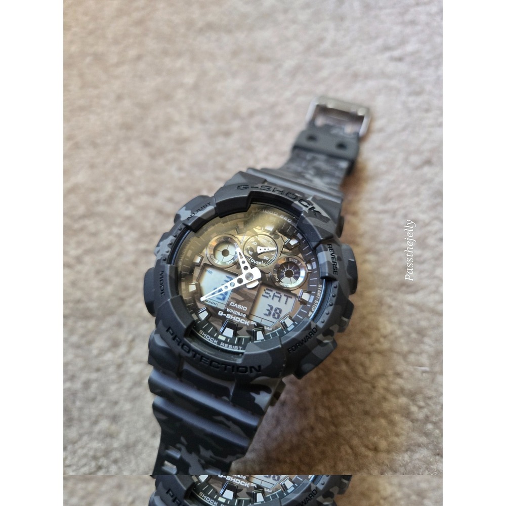 Casio G Shock GA100CM Mens Camo Ana Digi Tactical Outdoor Military Watch 200M